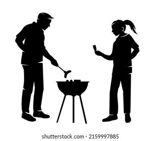 Frühlings- und Sommerbarbeque-Grafik.