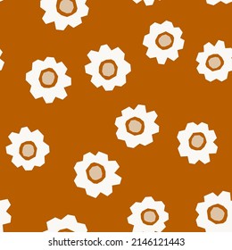 Spring summer botanical seamless pattern. Simple  shape flowers. Abstract vector illustration for printing, decoration, textile, branding design