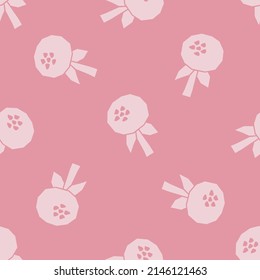 Spring summer botanical seamless pattern. Simple  shape flowers. Abstract vector illustration for printing, decoration, textile, branding design