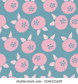 Spring summer botanical seamless pattern. Simple  shape flowers. Abstract vector illustration for printing, decoration, textile, branding design