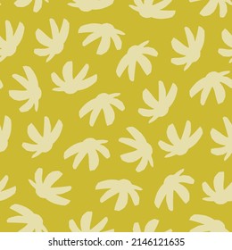 Spring summer botanical seamless pattern. Simple  shape flowers. Abstract vector illustration for printing, decoration, textile, branding design