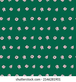 Spring summer botanical seamless pattern. Simple  shape flowers. Abstract vector illustration for printing, decoration, textile, branding design