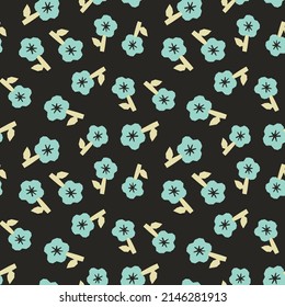Spring summer botanical seamless pattern. Simple  shape flowers. Abstract vector illustration for printing, decoration, textile, branding design