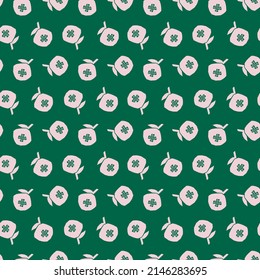 Spring summer botanical seamless pattern. Simple  shape flowers. Abstract vector illustration for printing, decoration, textile, branding design