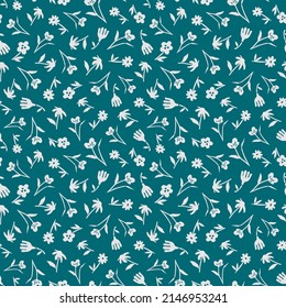Spring summer botanical seamless pattern. Simple  shape flowers. Abstract vector illustration for printing, decoration, textile, branding design