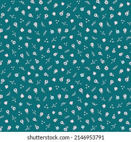 Spring summer botanical seamless pattern. Simple  shape flowers. Abstract vector illustration for printing, decoration, textile, branding design