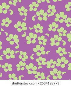 Spring Summer Bugs and Flowers Vector Seamless Pattern