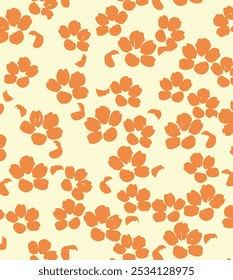 Spring Summer Bugs and Flowers Vector Seamless Pattern