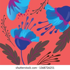 Spring summer color vector flower background