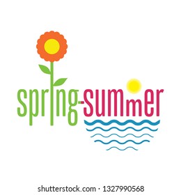 Spring Summer colorful and cute type - Vector Illustration EPS10 - Vector