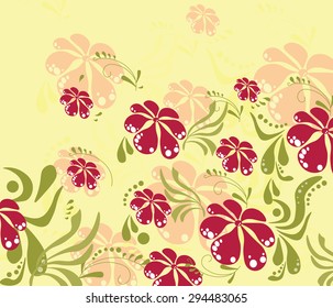 Spring Summer colorful flower background. Vector