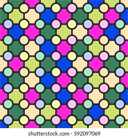 spring, summer colorful modern circles grid pattern