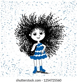 spring summer cute sweet trend girl. Fashion illustration for kids clothing. Use for print, surface design, fashion wear