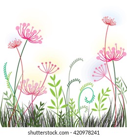 Spring or summer design dandelion for invitation, wedding or greeting cards, Vector eps10