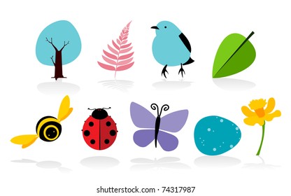 Spring Summer Design Elements Set