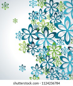 Spring or Summer design with a textured abstract floral abackground, vector illustration.