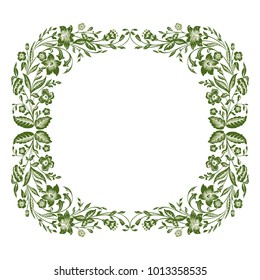 Spring or summer floral frame with decorative elements pattern