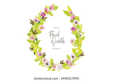 spring summer floral wreath illustration