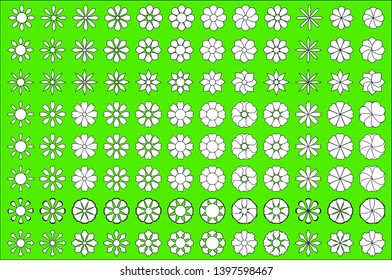 Spring Summer flower icons set vector illustration 8 petals