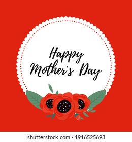 Spring and Summer flowers bright background. Happy Mother's Day poster. Vector Illustration