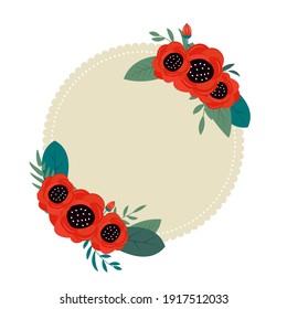 Spring and Summer flowers bright frame background. Can be used  for birthday cards, Happy March 8, Mother's Day poster. Vector Illustration