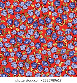 Spring summer flowers pattern, botanical illustration
