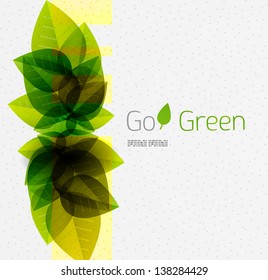 Spring / summer green leaves nature background / abstract design template