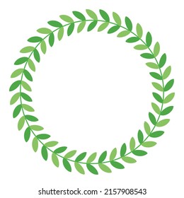 Spring and summer green round floral frame for invitations, celebrations and social media posts. 