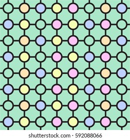 spring, summer modern circles grid pattern