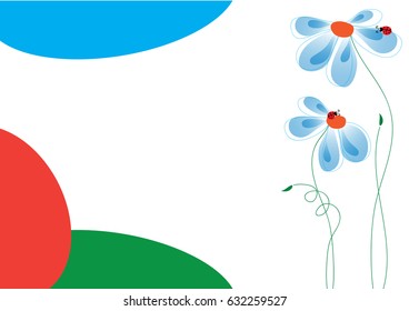 Spring, summer, nature scene: love story - ladybug climbing on a flower