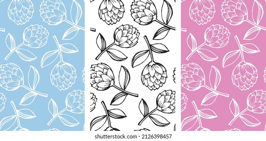 Spring summer pattern with flowers. Floral template background. Pattern flower set.