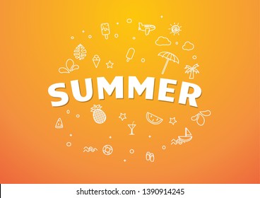 Spring Summer poster, banner  vector illustration, lettering and design for poster card,