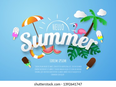 Áp phích mùa xuân hè, hình minh họa vector biểu ngữ và thiết kế cho thẻ áp phích,