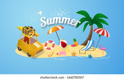 Afiche de verano de primavera, ilustración vectorial de banner y diseño de la tarjeta de póster,