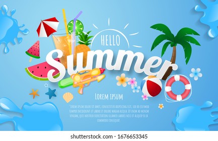 Spring Summer poster, banner  vector illustration and design for poster card,