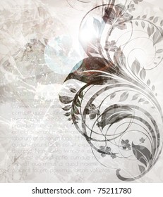 Spring or summer retro floral bright background for vintage design. eps 10.