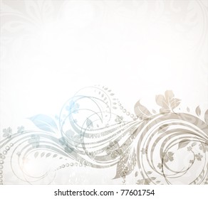 Spring or summer retro floral bright background. Vector