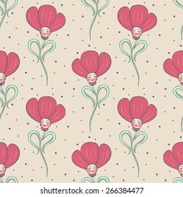 spring or summer seamless pattern  with abstract flower