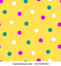 spring and summer seamless pattern,multicolor polka dot fabric, wallpaper, vector.