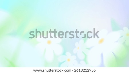 Spring or summer season background. Abstract gradation pink and yellow color backdrop, spring or summer white flowers. Chamomile bg. Soft gradient mesh illustration