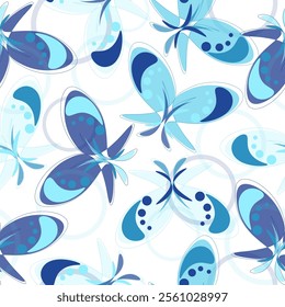  Spring summer seasons butterfly vector border design Vector pattern with high detailed tropic butterfly