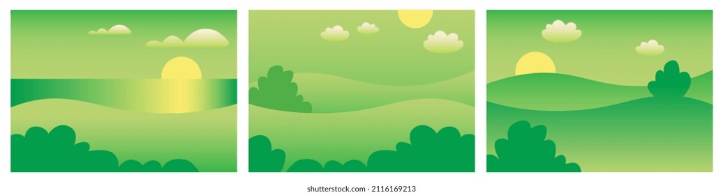 paisaje abstracto de fondo solar de primavera y verano, amanecer, puesta de sol, día. La exuberante vegetación