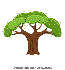 Árbol estilizado de primavera o verano con hojas verdes.