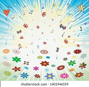 Spring summer sunrise abstract background