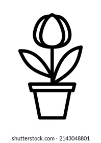 Spring and summer time flat line icon. Outline sign for mobile concept and web design, store.