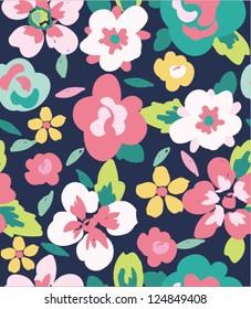 spring summer tiny bloom flower seamless pattern background