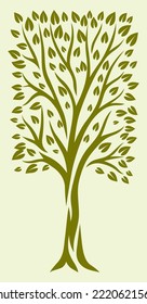 Frühlings- oder Sommerbaum mit grünen Blättern. Natürliche Illustration.