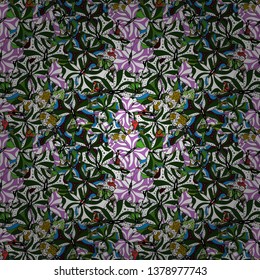 Spring and summer tropical butterfly seamless pattern in green, white and black colors. Butterfly shadows and silhouettes. Suitable for fabric, paper, packaging. Vector illustration.