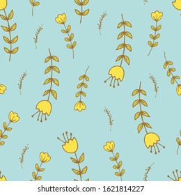 Spring Summer Tulips Vector Seamless Pattern