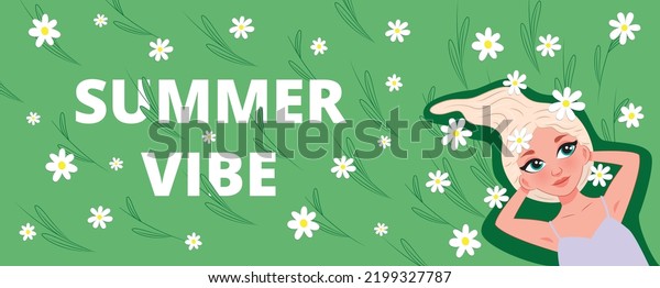 Spring Summer Vibe Horizontal Banner Where Stock Vector (Royalty Free ...